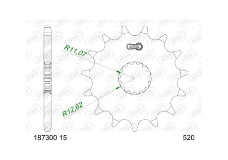 AFAM Piñón de acero estándar 187300 - PASO 520 1138551001
