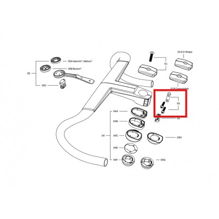 DEDA Kit de tornillos y tuercas para potencia manillar TITANIO/CILINDRO ALANERA RS 725776