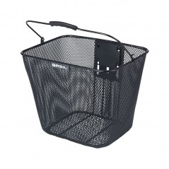 BASIL Cesta delantera para bicicleta con placa acero BILBAO (26X22X28 CM) KLICKFIX 725824VAR