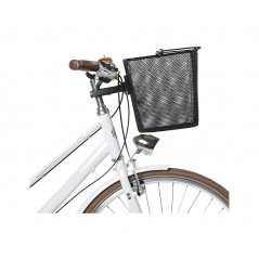 BASIL Cesta delantera para bicicleta con placa y soporte de potencia acero BILBAO (26X22X28 CM) KLICKFIX 725826