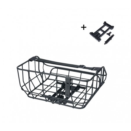 BASIL Rear bicycle basket with aluminum plate PORTLAND 25L (35X27X12.5 CM) MIK 2.0 726736
