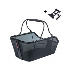 BASIL Cesta trasera de aluminio para bicicleta con sistema y luz integrada CENTO TECH FIBER 21L (39X24X15 CM) MIK 2.0 727034