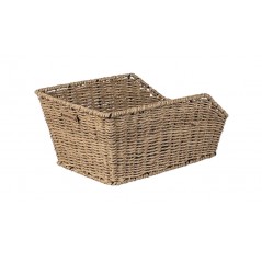 BASIL Cesta trasera de mimbre para bicicleta compatible con sistema CENTO RATTAN LOOK WSL (40X25X15 CM) 727038