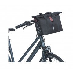 BASIL Polyester handlebar bag for city bikes with plate and hooks 8-11L (19X30X26 CM) MIK KF 727054