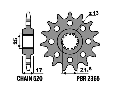 PBR Standard steel pinion 2365 - 520 1127985001