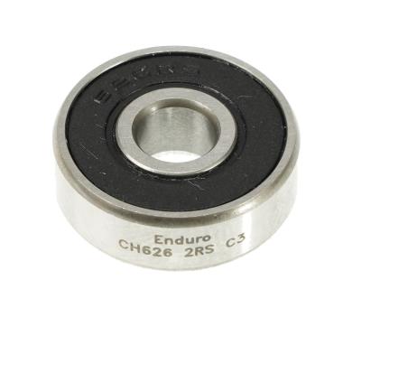 ENDURO BEARINGS Rodamiento radial miniatura cerámico híbrido CH 626 2RS ABEC-5 (C3 CLEARANCE) 6MM X 19MM EB8152