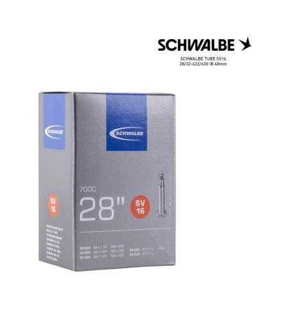 SCHWALBE Cámara de aire bicicleta SV16 28/32-622/630 IB 40MM 700C 4026495099585