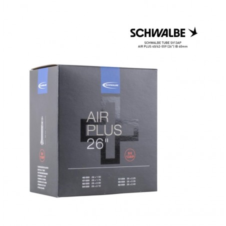 SCHWALBE Cámara de aire bicicleta SV13AP AIR PLUS 40/62-559 (26") IB 40MM PRESTA 4026495871679