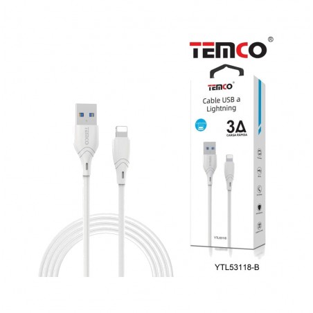 TEMCO CABLE USB A IPHONE 1M 3A 22086