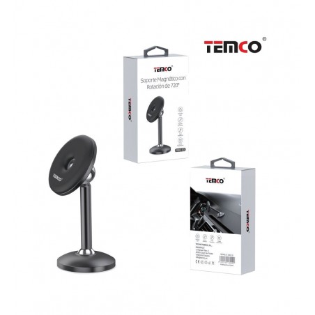 TEMCO Soporte magnético para teléfono con base adhesiva y rotación 720º 22094