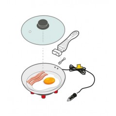 LAMPA Electric skillet with lid 12V 150W 20CM X 4 CM LAM97124