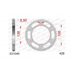 AFAM Corona plato de acero estándar 53104-428 1147117001