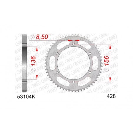 AFAM Corona plato de acero estándar 53104-428 1147117001