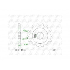AFAM Piñón de acero estándar 88401-520 1149061002