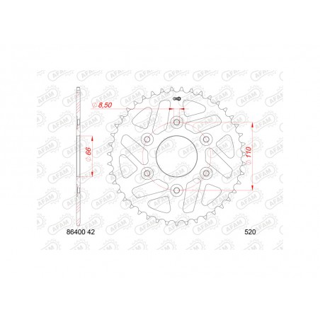 AFAM Corona plato de acero estándar 86400-520 1149062001