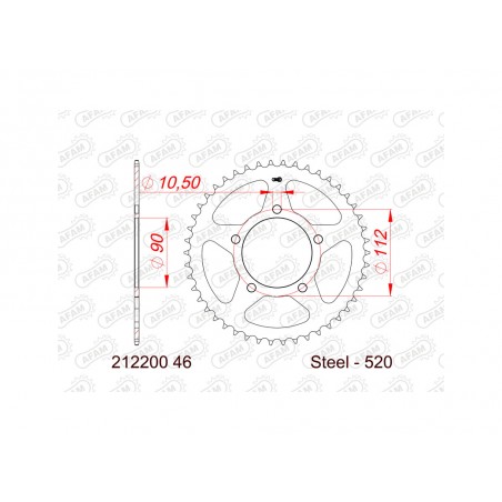 AFAM Corona plato de acero estándar 212200-520 1149255001