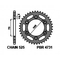 PBR Corona plato de acero c45 estandar 4731-525 1075400002