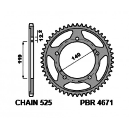 PBR Corona plato de acero c45 estandar 4671 - 525 1118927002