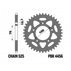 PBR Corona plato de acero c45 estandar 4456-525 1149059002