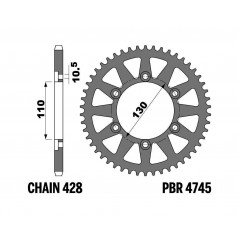 PBR Corona plato de acero c45 estandar 4745 - 428 1149262001