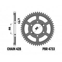 PBR Corona plato de acero c45 estandar 4733-429 1149509001
