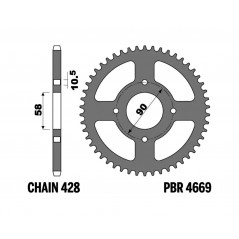 PBR Corona plato de acero c45 estandar 4669-428 1149510001